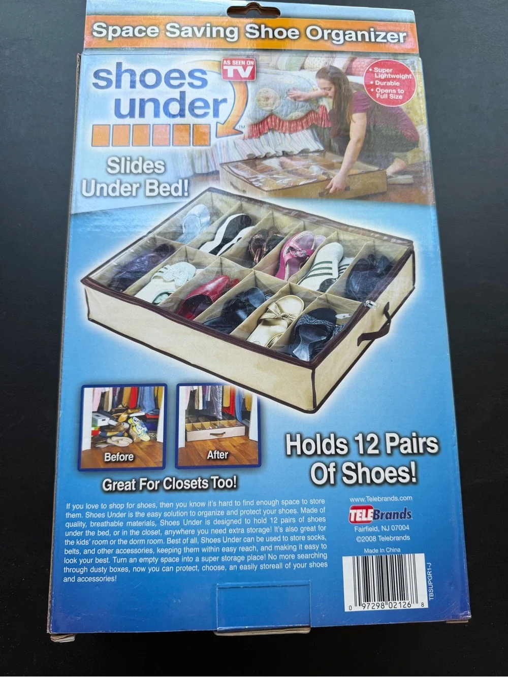 TeleBrands Shoes Under Space Saving Shoe Organizer